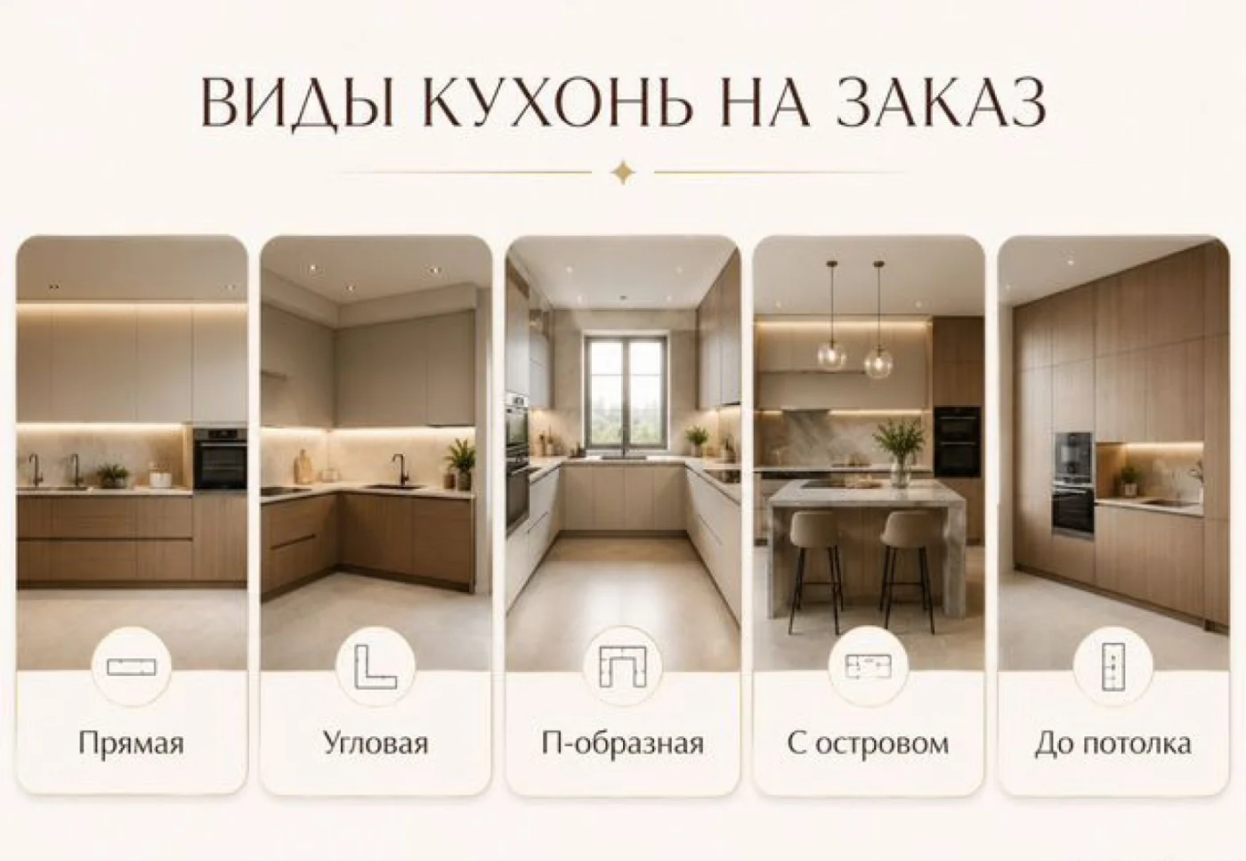 Кухни на заказ по индивидуальным размерам — изготовление и сборка