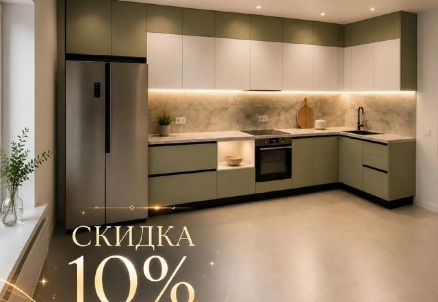 Кухни на заказ под потолок — собственное производство с гарантией