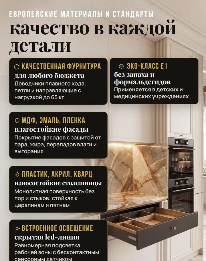 Кухня на заказ. Любой материал. Гарантия